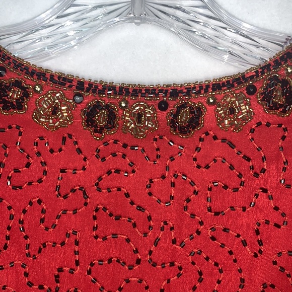 Vintage Laurence Kazer New York Red Beaded Jacket Medium - Picture 6 of 8